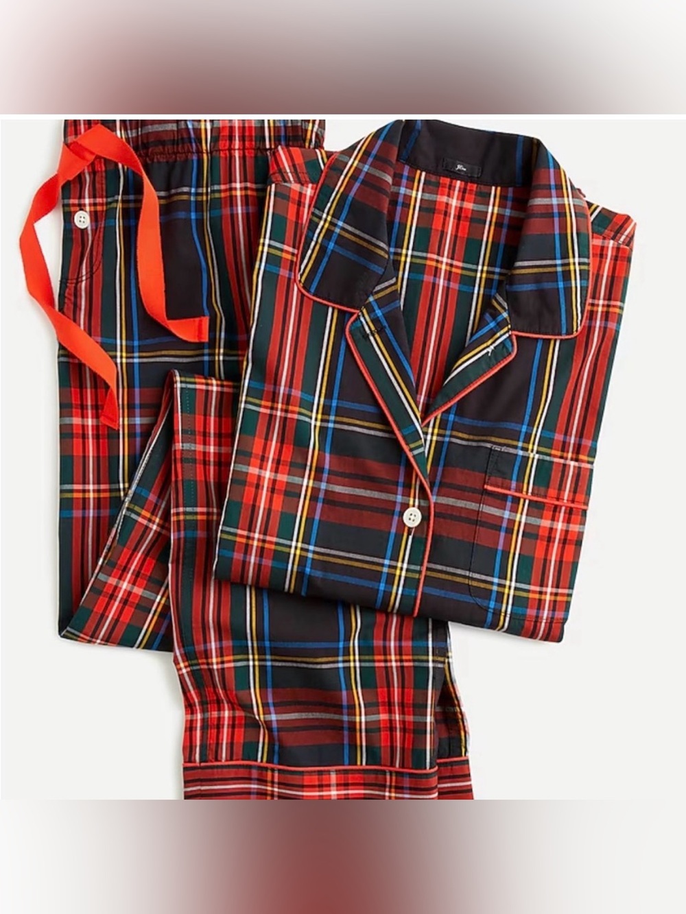 J Crew Tartan Plaid Holiday Cotton Pajamas set. EUC | XL